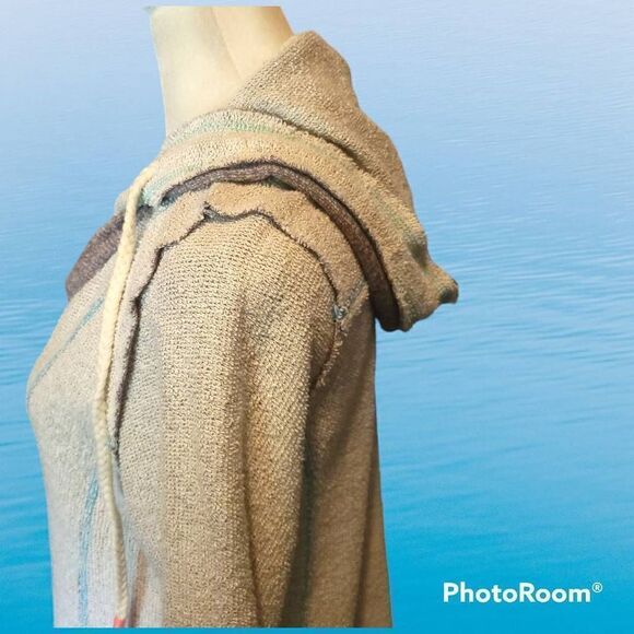 Baja Hoodie Womens Size XS Light Blue Striped Spring made by Fresh Produce - Picture 6 of 7